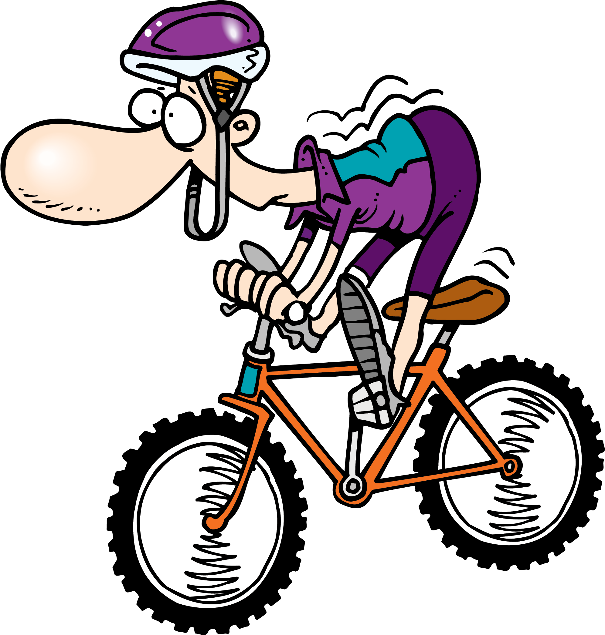 Cartoon Man On A Bike (2000x2101)