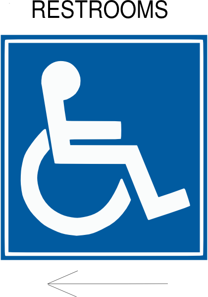 Handicap Restroom Directional Clip Art - Handicap Sign (420x598)