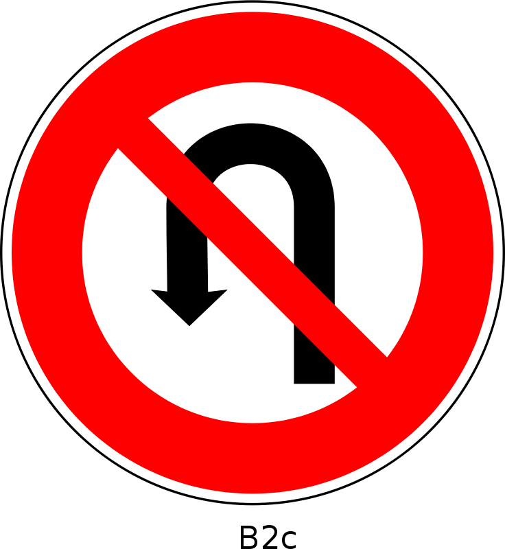 No U Turn Sign Clip Art (691x750)