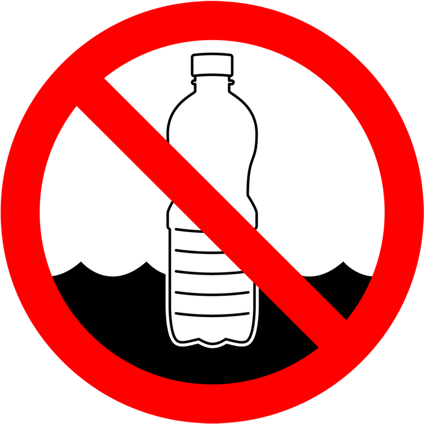 No Plastic Bottles By Culu-bluebeaver - Señal De Manos Mojadas (1024x1024)