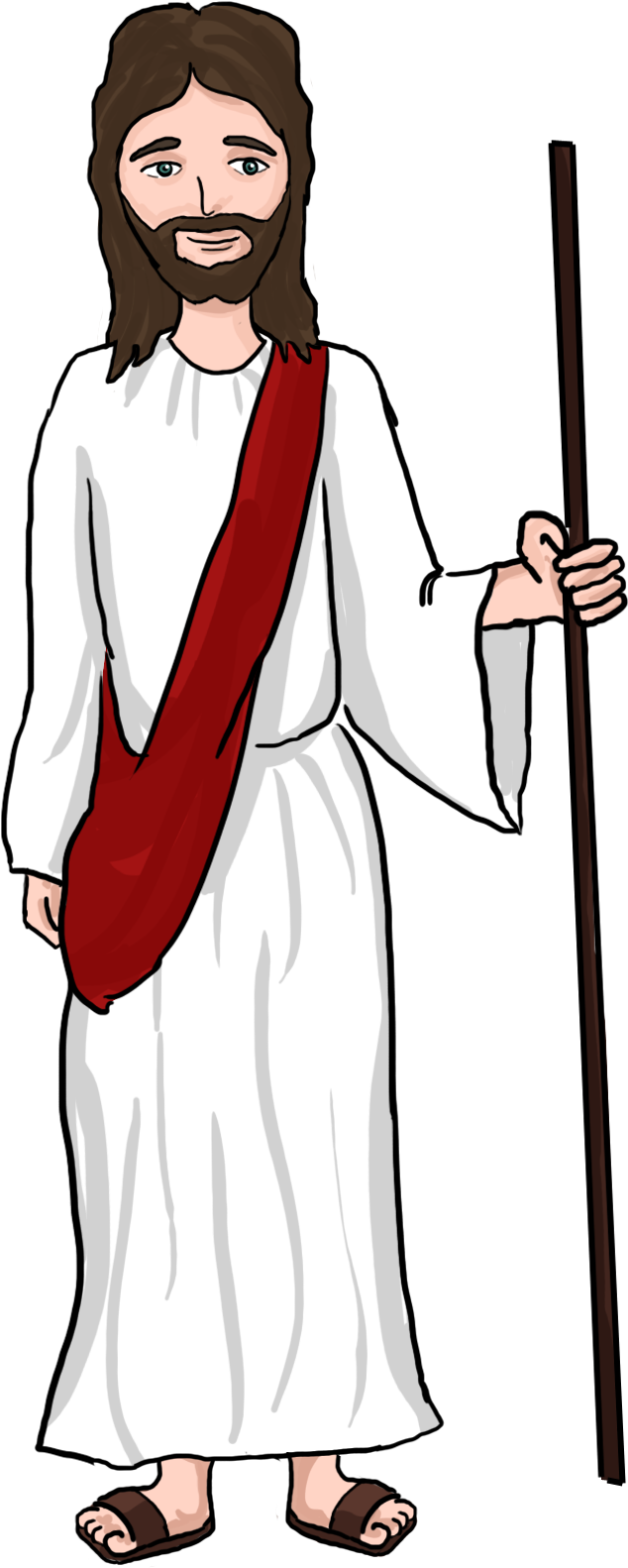 Cartoon Jesus Clipart - Jesus Clipart Png (1350x1800)