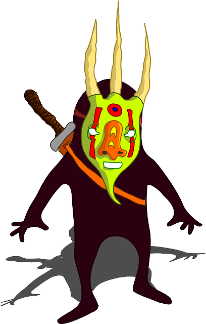 Scary Monster, Mask, Ninja, Scary - Clip Art (408x640)