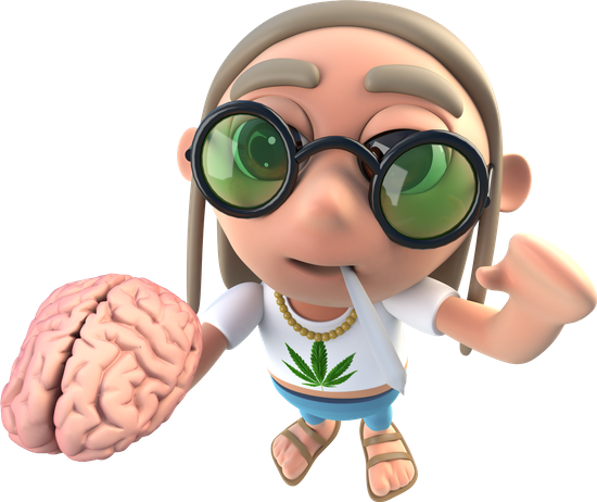 Interesting D Funny Cartoon Hippy Stoner Character - 3d Computer Graphics (550x462)