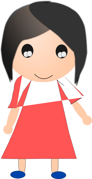 Girl In Red Dress - Clip Art (566x800)