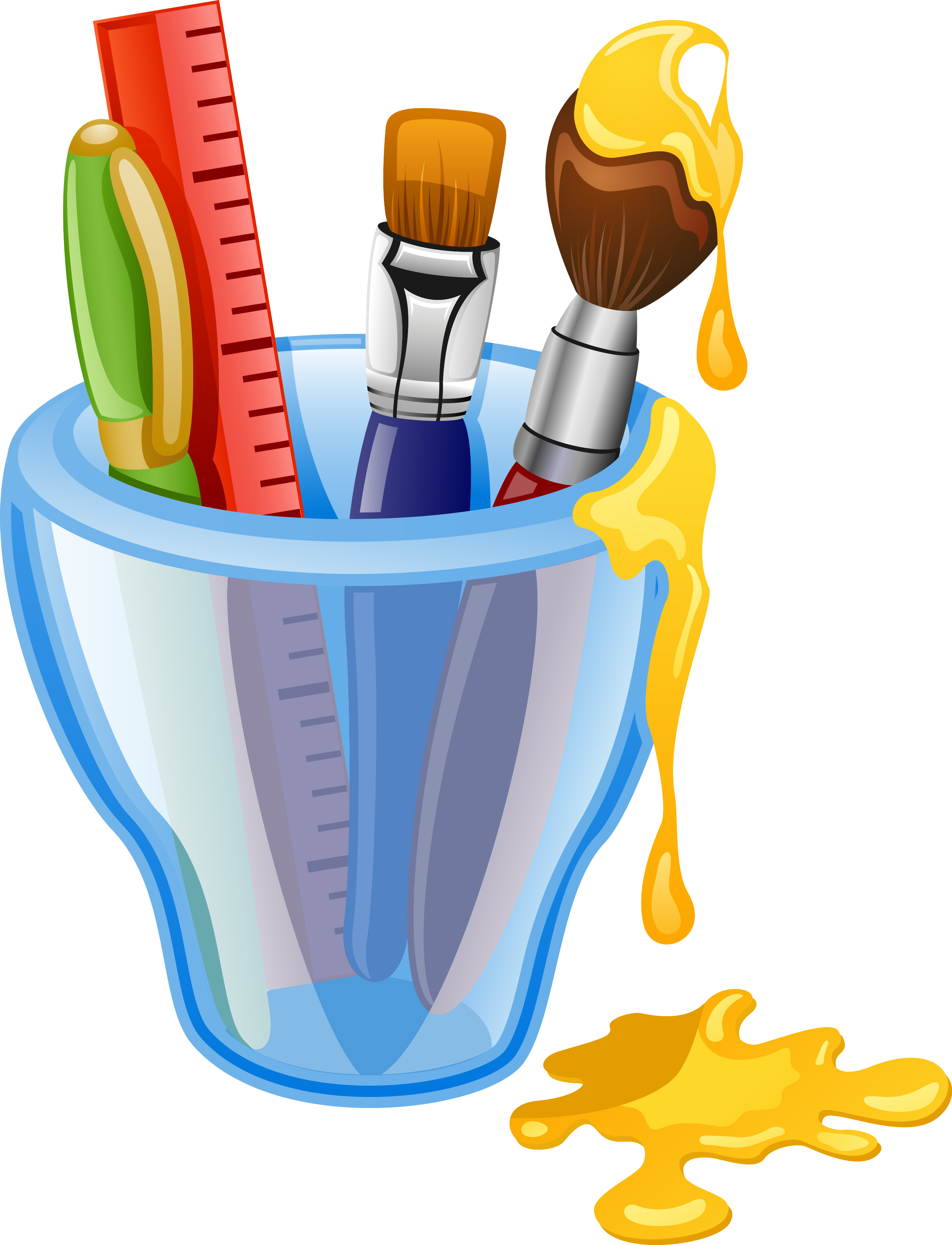 Drawing School Supplies Clip Art - Drawing School Supplies Clip Art (2737x3579)