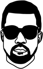 Art Black And White Kanye Kanye West Graphic Transparent - Kanye West Line Drawing (500x708)