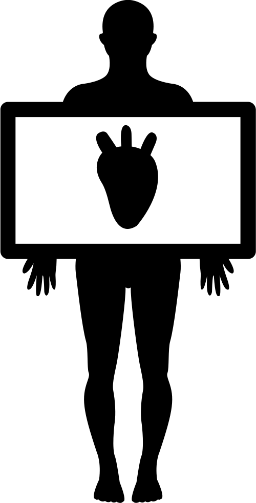 Human Body With Heart Silhouette Svg Png Icon Free - Human Body Silhouette (500x980)