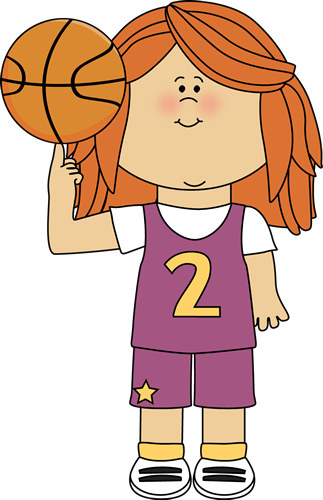 Sport Clipart Cute - Clip Art Girl Basketball (323x500)