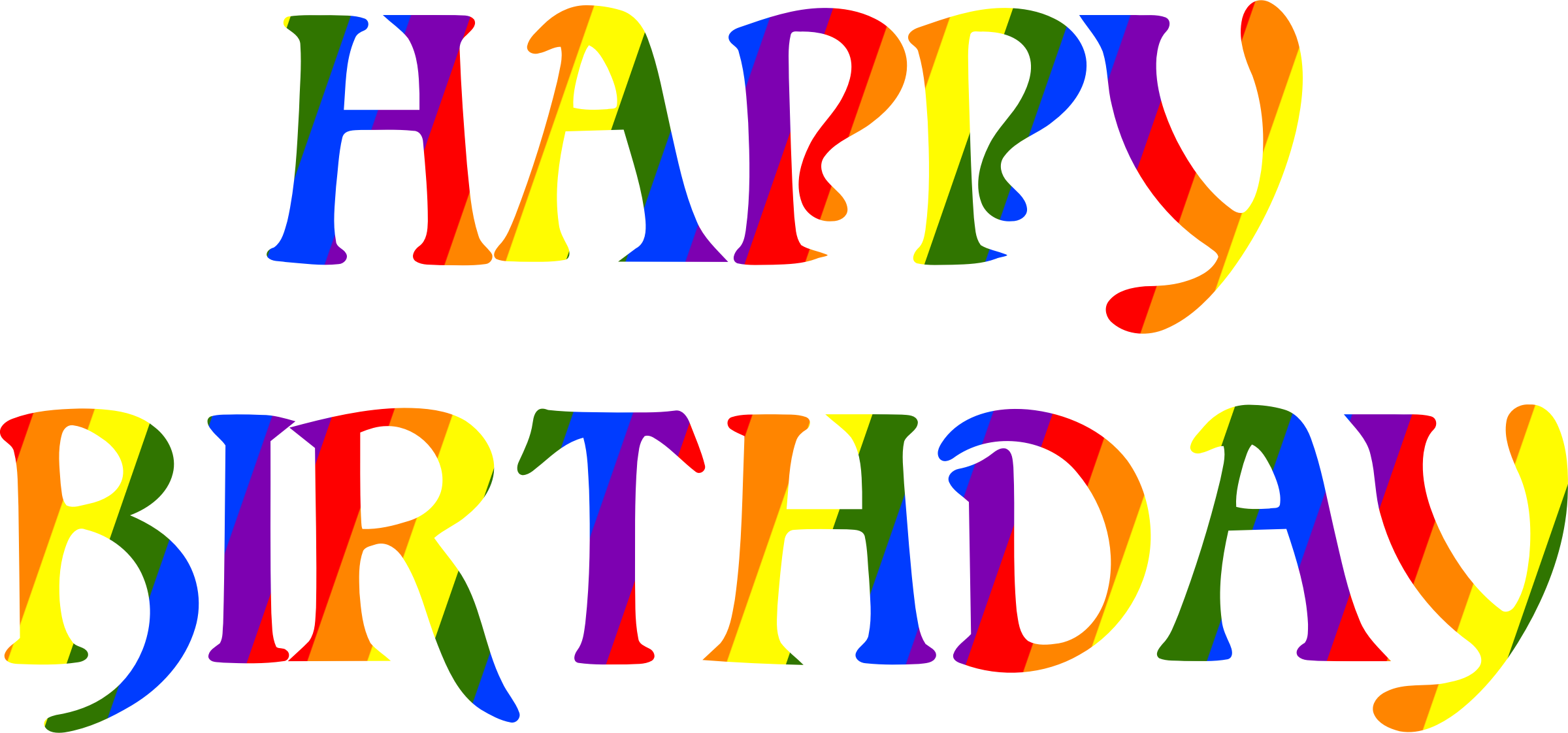This Free Icons Png Design Of Happy Birthday Rainbow - Happy Birthday Designs .png (2400x1122)