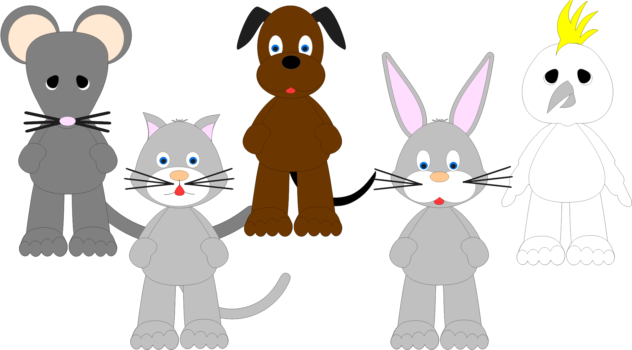 2 X Body Styles 5 X Head Toppers 5 X Animals (mouse, - Cartoon (2048x1152)