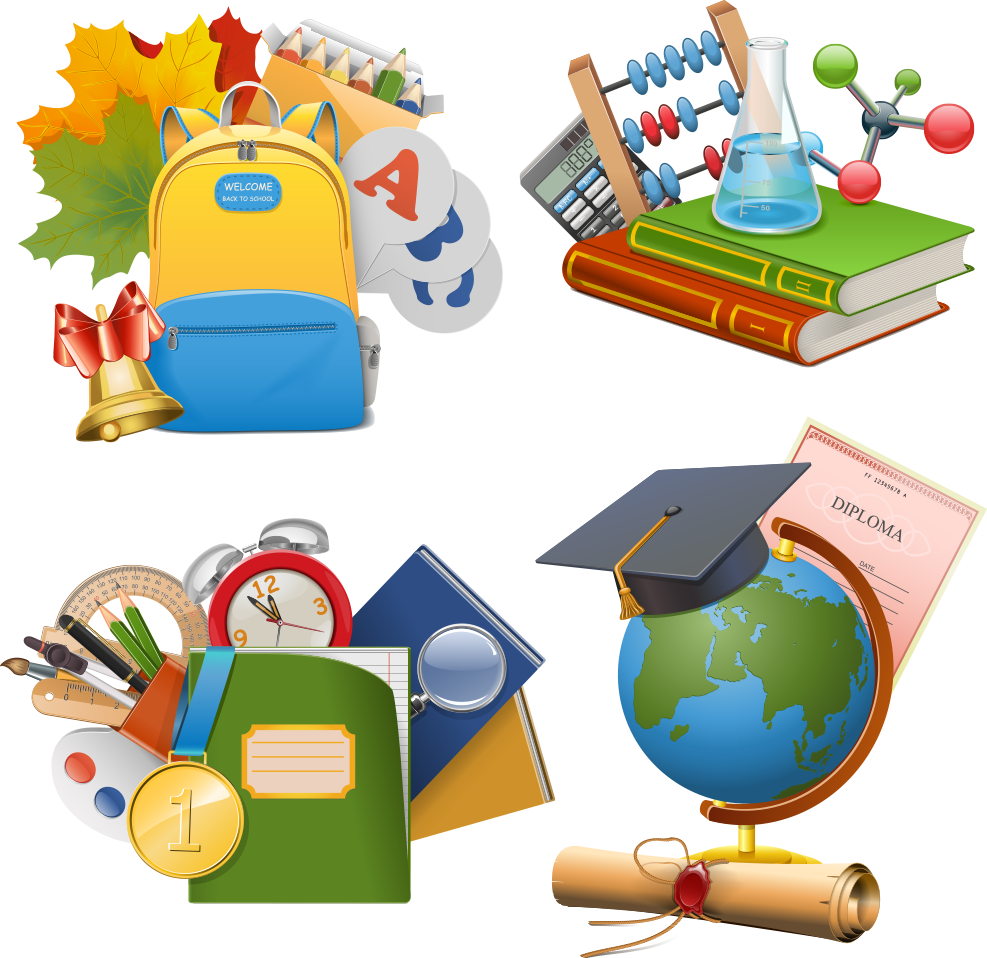 Stock Illustration School Icon - School Supplies Cartoons (987x958)