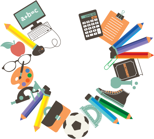 School Supplies Blackboard - Vector Graphics (800x800)