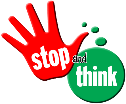 Stop And Think Icon - Stop And Think Png (475x370)