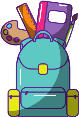 Schoolbag With School Supplies Education And Zippers - Vector Graphics (550x550)