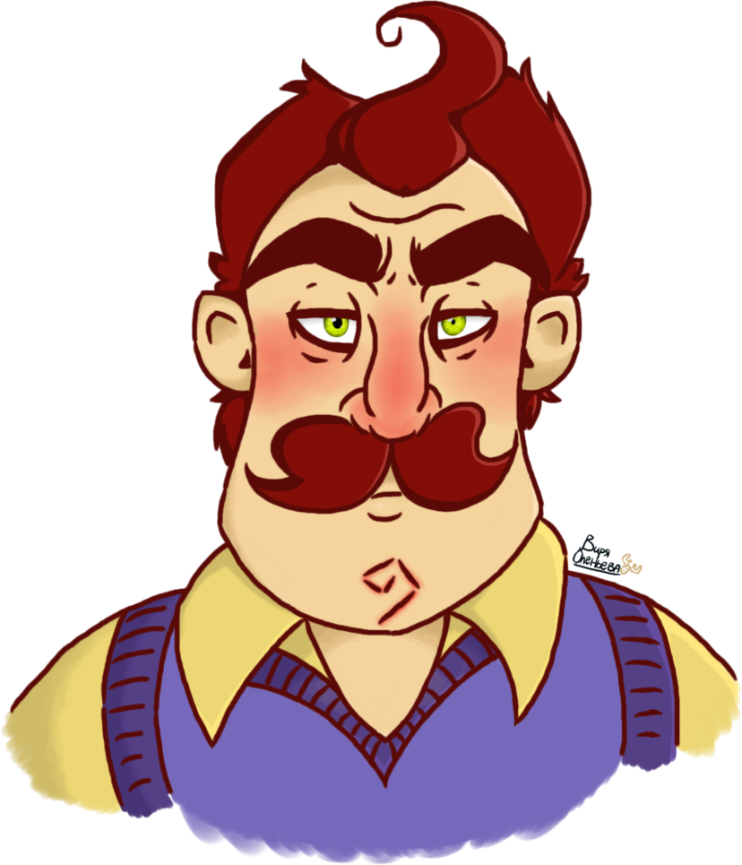 Hello Neighbor [portrait] By Wiryaoleneva - Hello Neighbor Face Png (828x965)