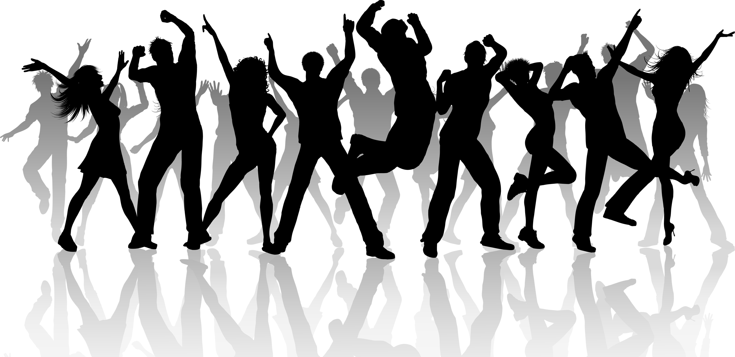 Dancer Clipart Dance Fitness - Group Of People Dancing (2400x1166)