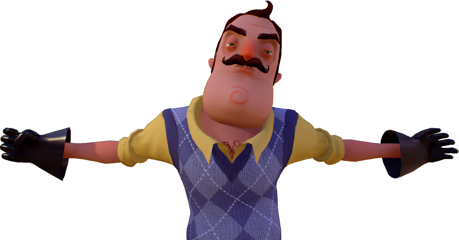 Привет сосед 0. Hello Neighbor сосед. Сосед из hello Neighbor. Сосед без фона. Привет сосед на белом фоне.