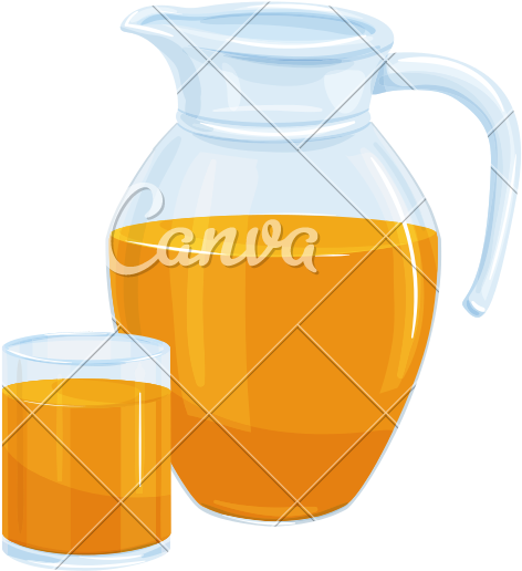 Orange Juice In A Jug And A Glass - Orange Juice (800x800)