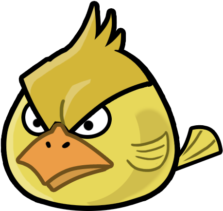 Angry Yellow Bird Mascot - Penguin (518x520)