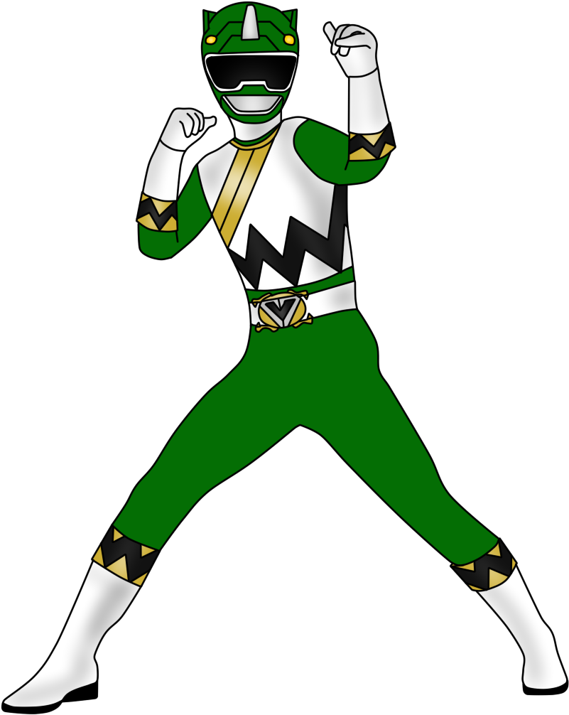 Green Rhino Ranger By Iyuuga-d9h87v4 - Green Power Ranger Clipart (1010x1059)
