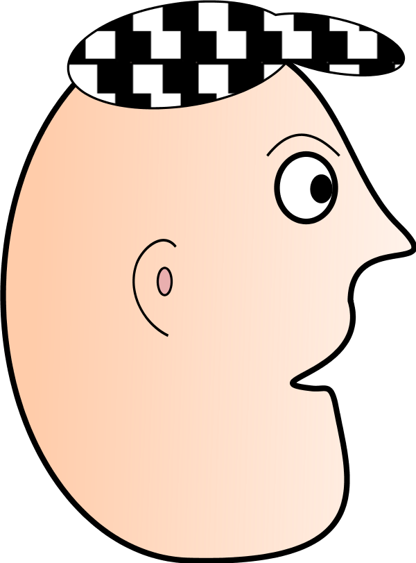 Profile Clipart Cartoon Face - Man Face Profile Cartoon (600x811)