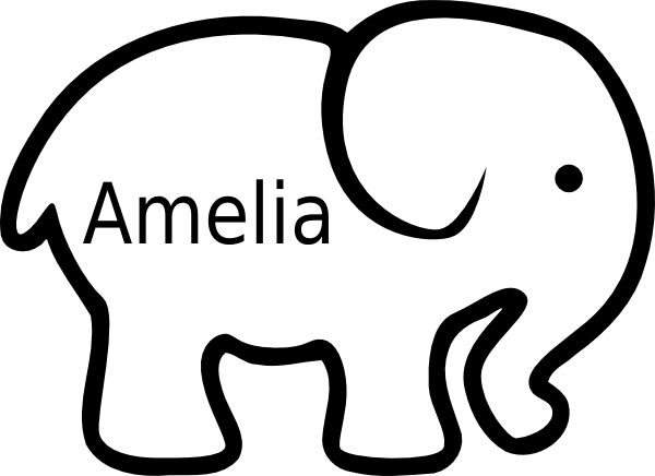 Personalized Birthday Elephant Clip Art At Clker - Ivory Ella Stickers (640x480)