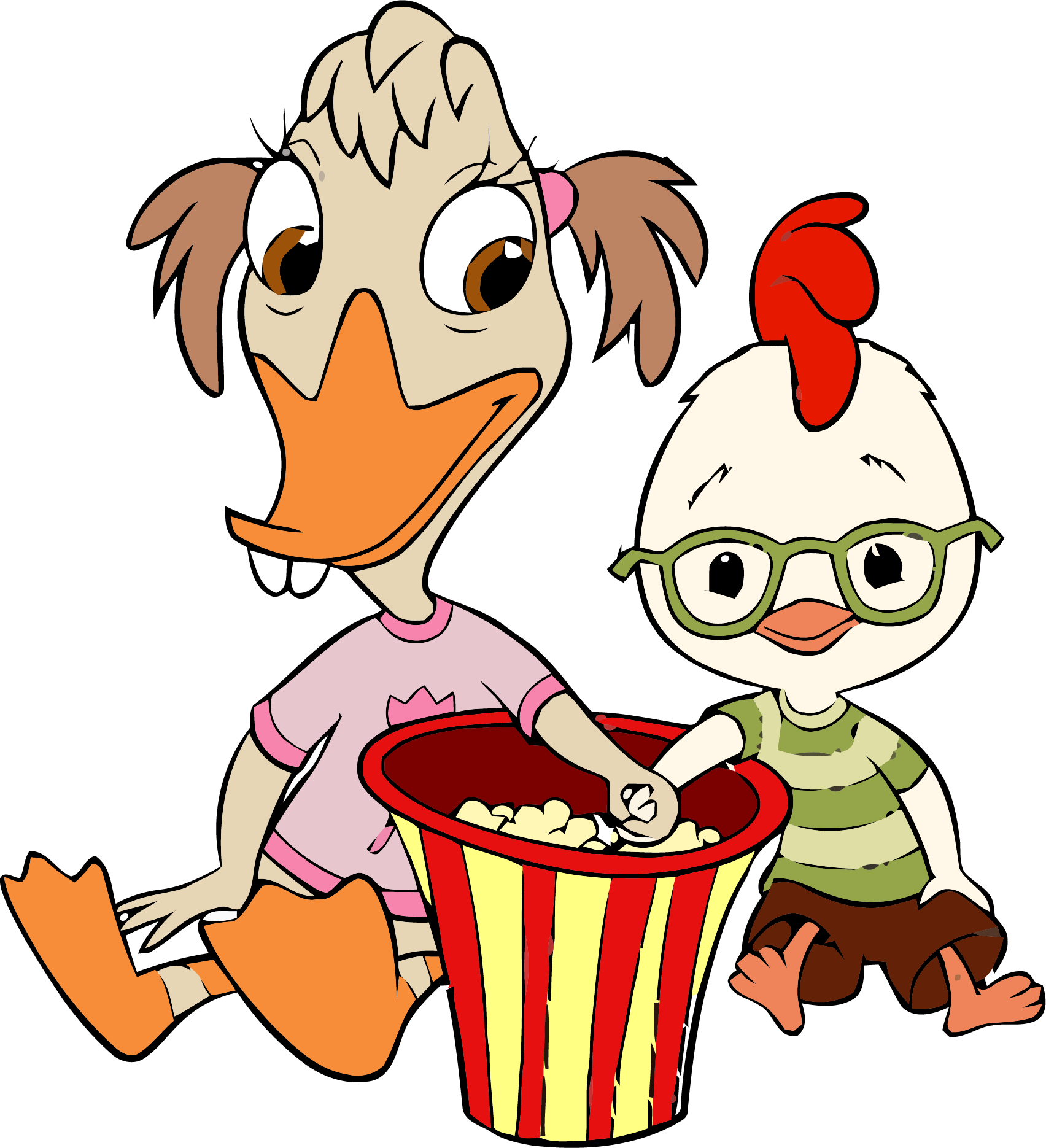 Chicken Little Abby Mallard Popcorn Clipart Png - Chicken Little Coloring Pages (1704x1870)