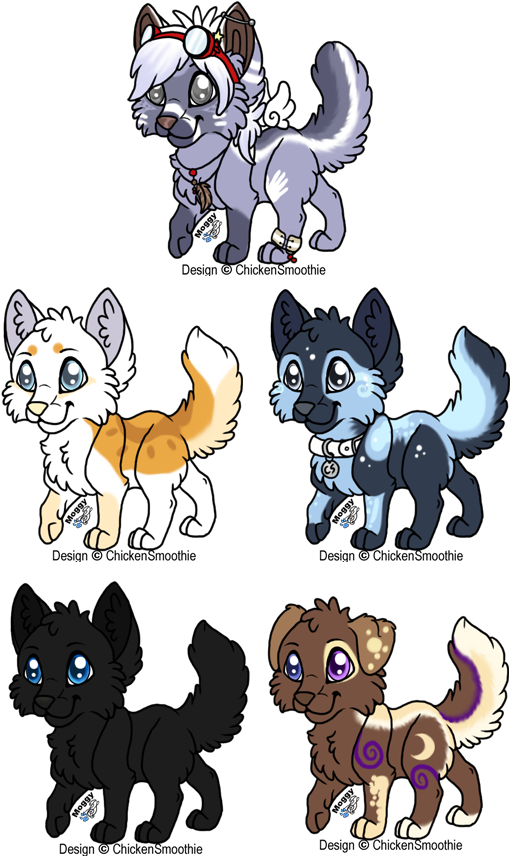 Chicken Smoothie, Dog Chibi's By Moggywolf - Drawing (530x860)