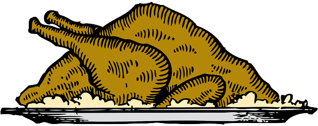 Food, Thanksgiving, Turkey, Platter, White, Cartoon - Cooked Turkey Clipart Transparent (640x320)