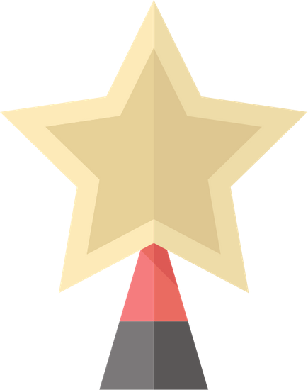 Flat Icon Christmas Tree Star - Illustration (435x550)