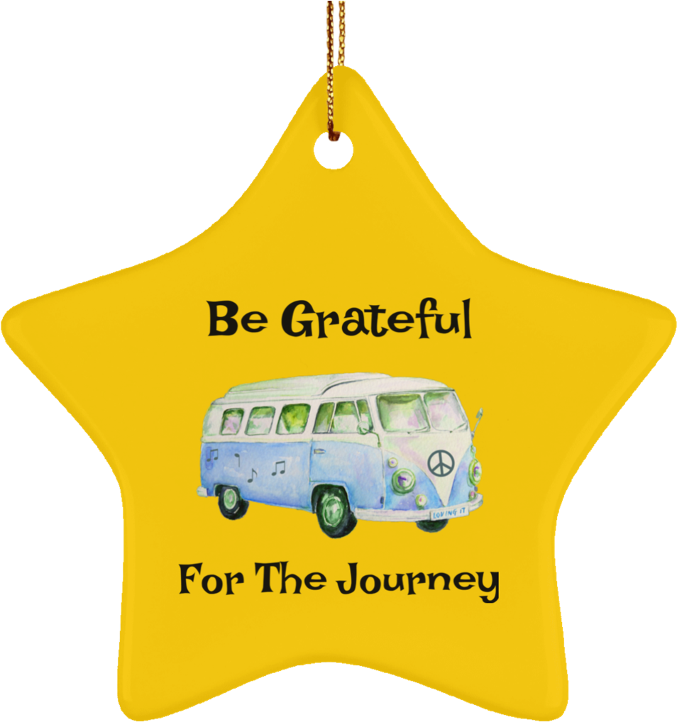 Be Grateful For The Journey Vw Bus Christmas Tree Ornament - Volkswagen Type 2 (1024x1024)