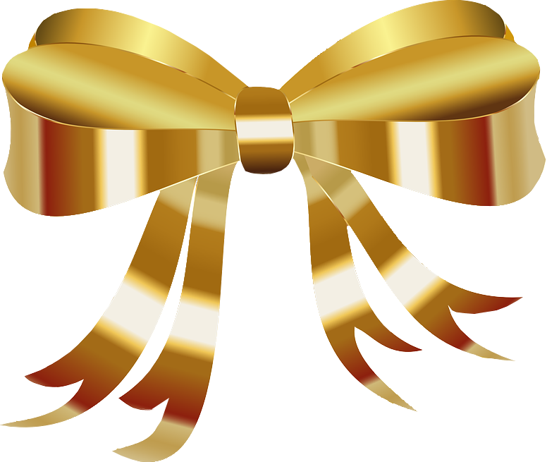 Transparent Gold Christmas Bow - Christmas Bow Transparent Background (776x655)