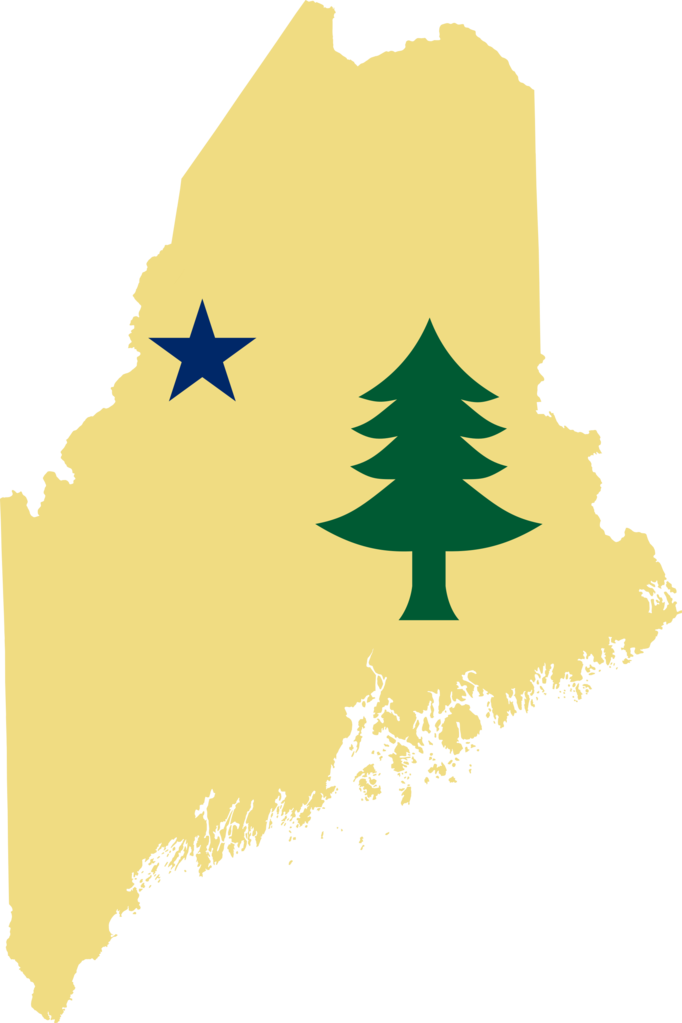 Flag Map Of Maine - Vector Map Of Maine (2000x3000)