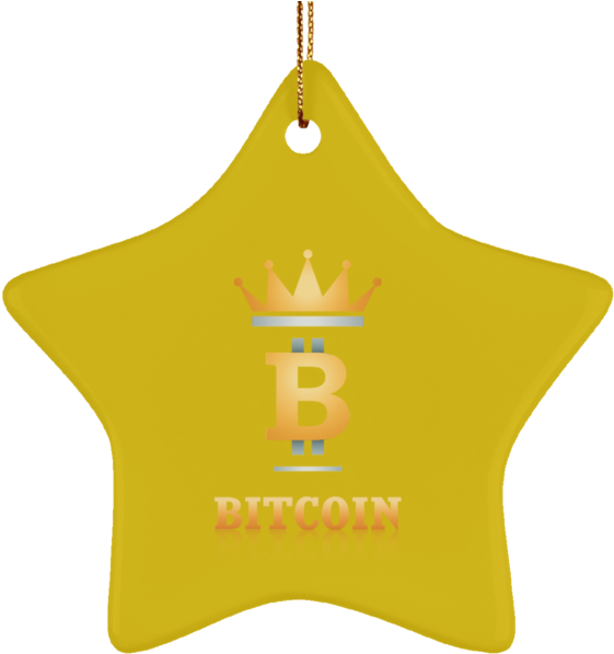 Bitcoin Crown Star Ornament - Christmas Ornament (600x600)