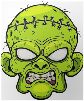 Vector Illustration Of Cartoon Zombie Face Poster • - Free Cartoon Zombie Head (400x400)