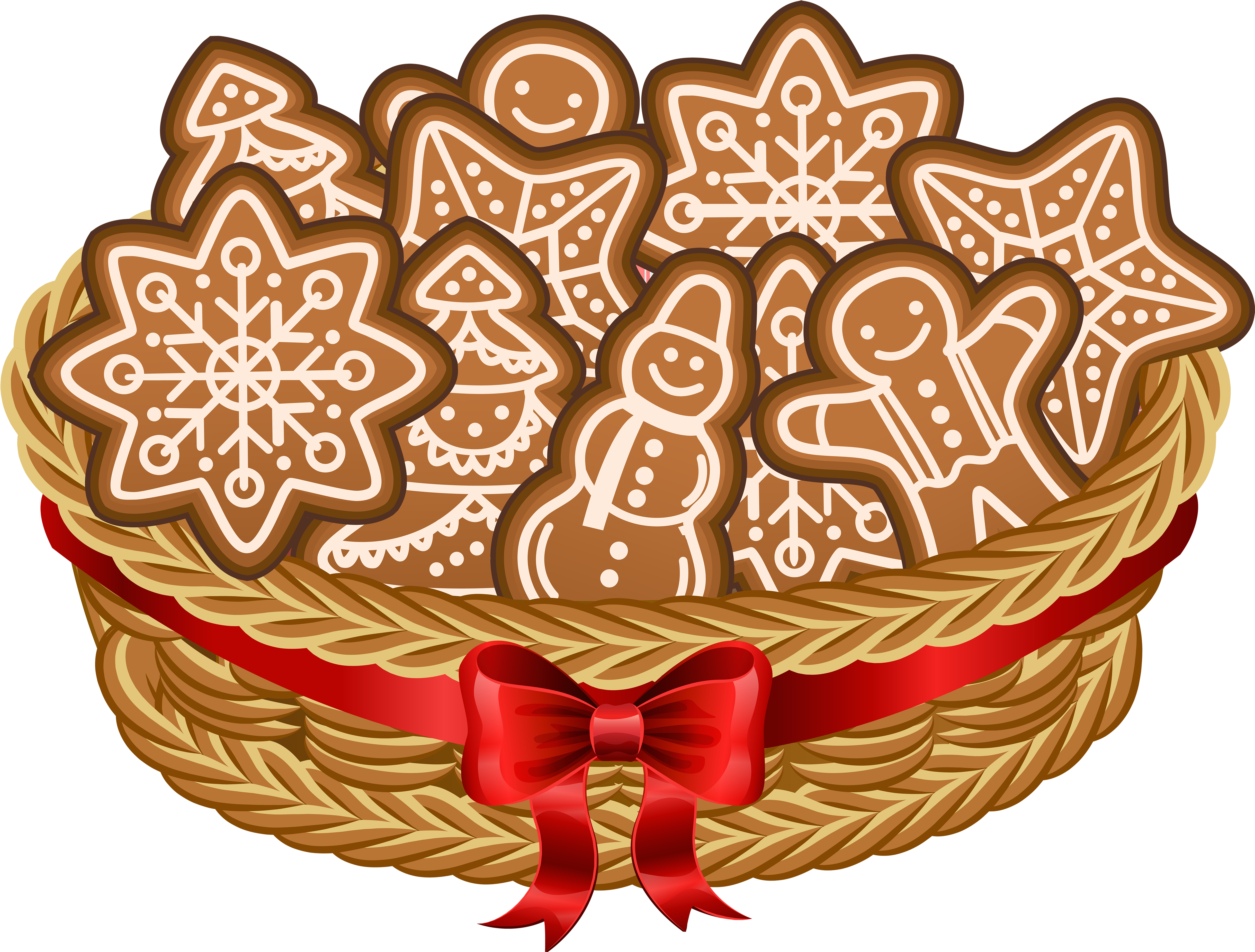 Gingerbread Clipart Christmas Treats - Christmas Gingerbread Cookies Png (5000x3805)