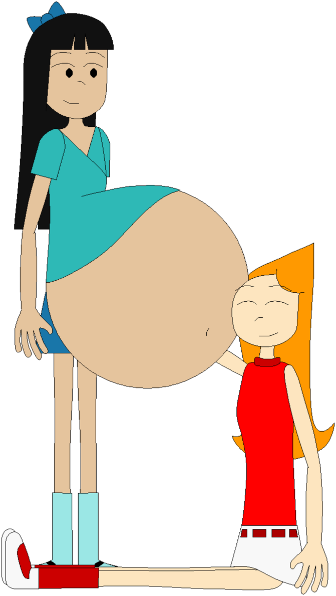 Candace Listens Stacy's Belly By Angry-signs - Cartoon (671x1189)