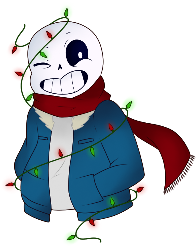 Fairy Lights Christmas Sans Undertale By Featherletters - Sans The Skeleton Christmas (671x817)