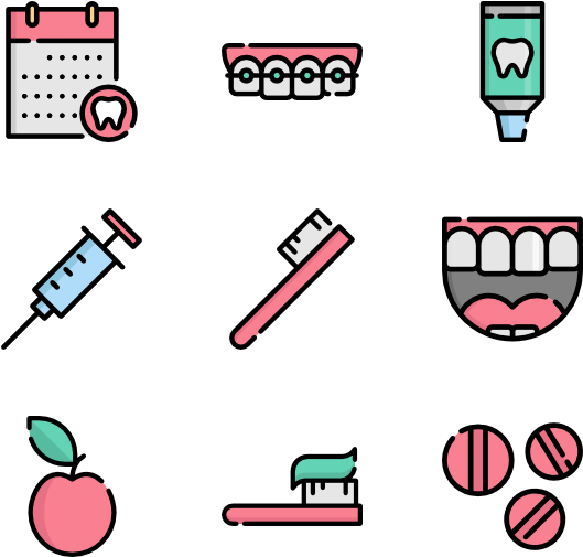 Dentist - Teeth Icons (600x564)