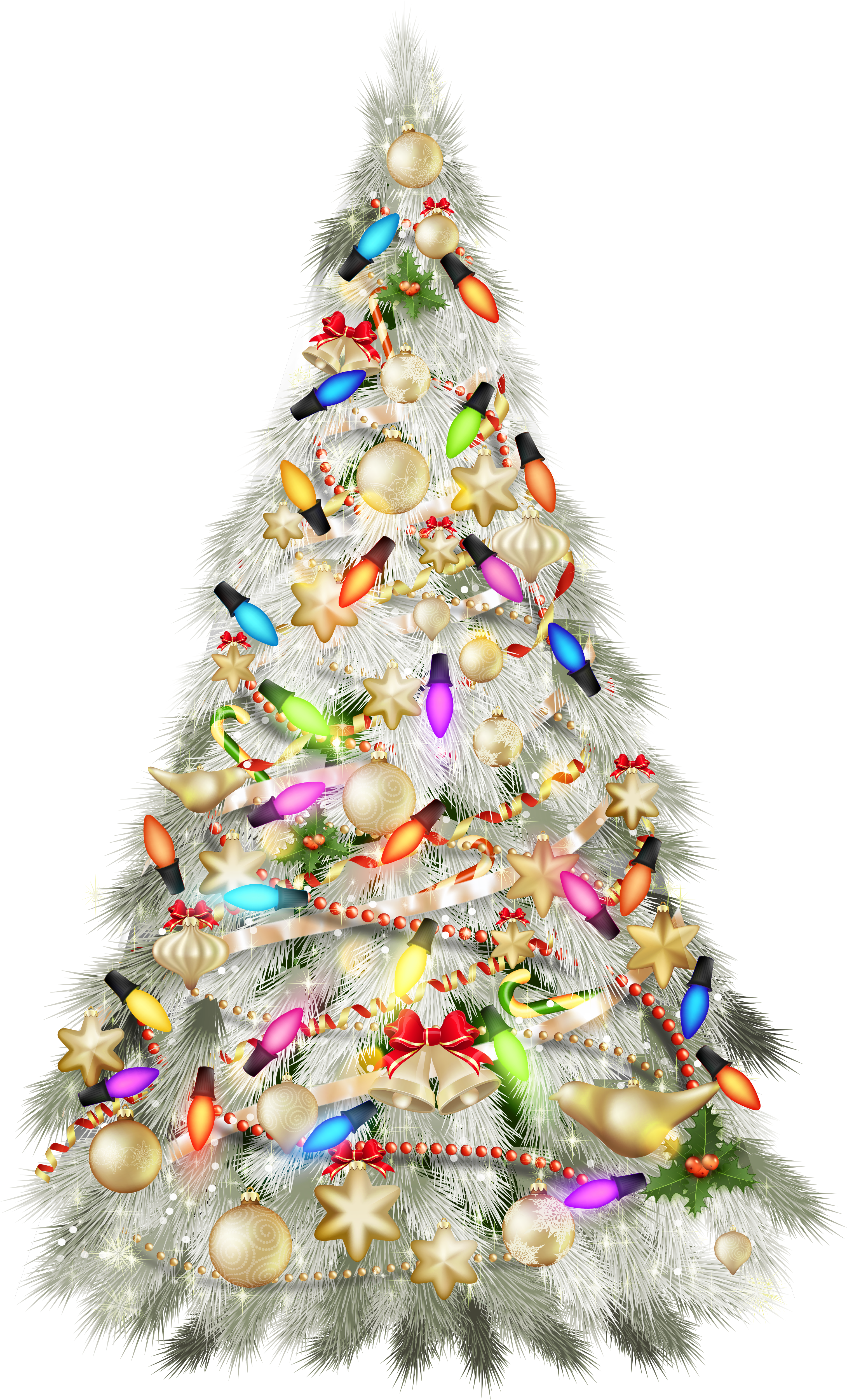 Star Outline Of Christmas Tree Clipart - Free Clipart Christmas Tree Silver (3158x5060)