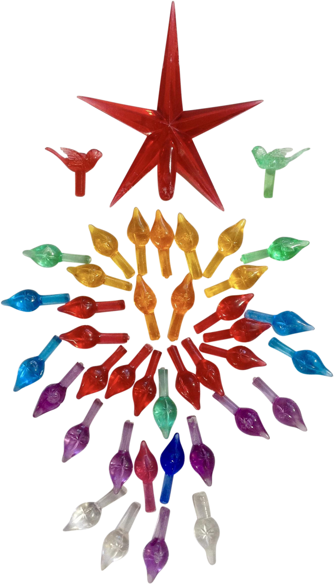 Vintage Christmas Tree Plastic Replacement Ornament - Illustration (2048x2048)