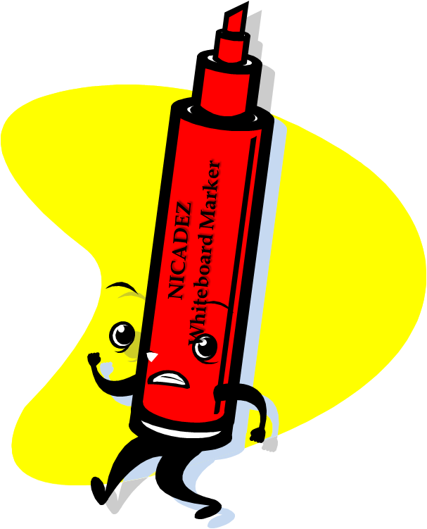 A Teacher's Idea - Dry Erase Markers Cartoon (607x751)