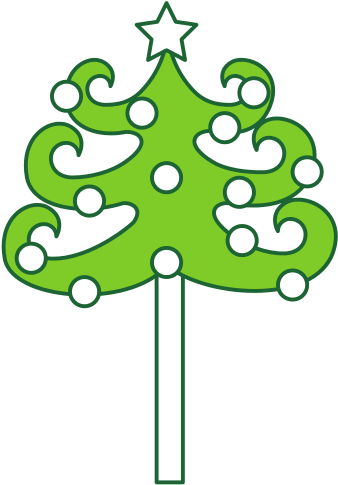 Christmas Tree With Star And Ornaments Isolated Icon - Christmas Tree (550x550)