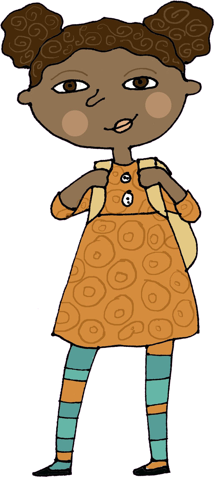 Girl At School - Cartoon (949x1800)