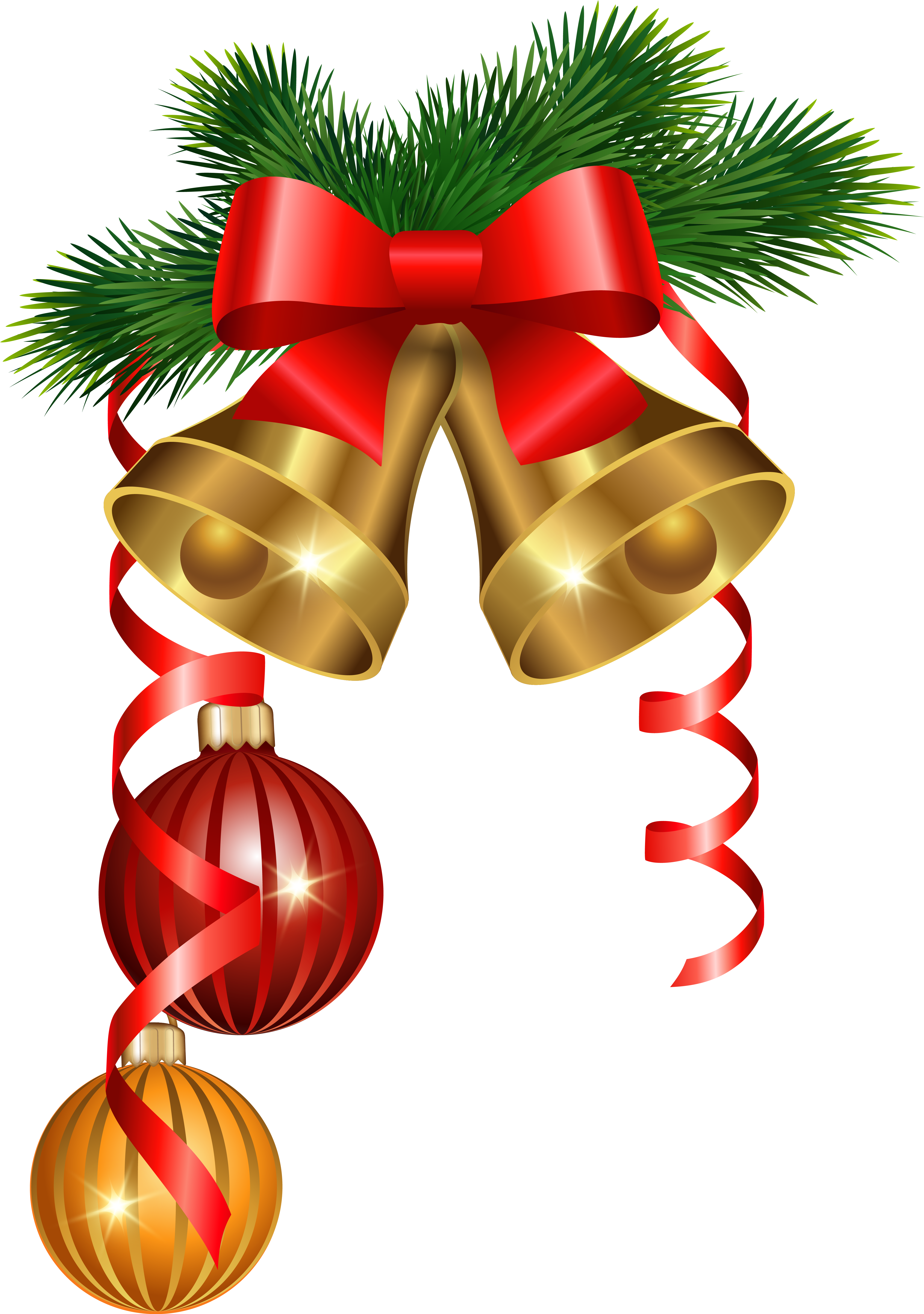 Bell Clipart Christmas Ornaments - Merry Christmas Decorations Png (4407x6265)