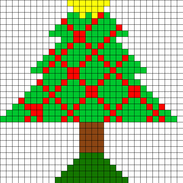 Christmas Tree Perler Bead Pattern - Christmas Tree Perler Bead Patterns (630x630)