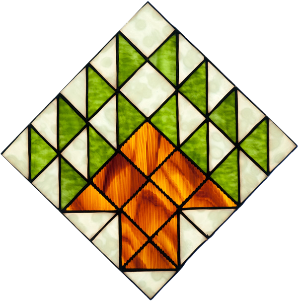 Tree Quilt Block - Stained Glass (600x606)