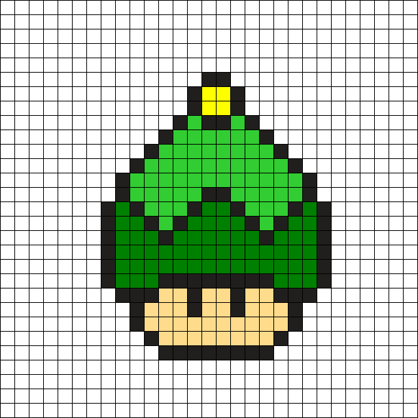 Christmas Tree Mushroom By Tashar H On Kandi Patterns - Minecraft Elf Pixel Art (610x610)