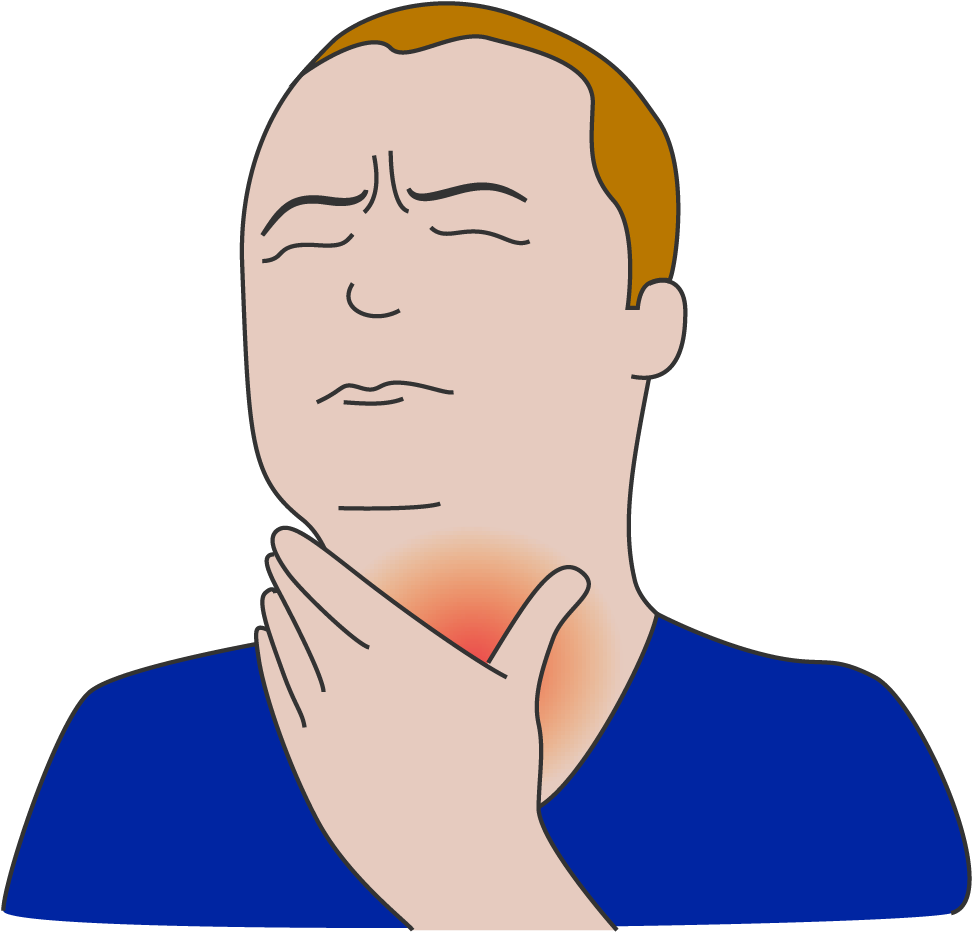 Have a in my throat. Sore throat.