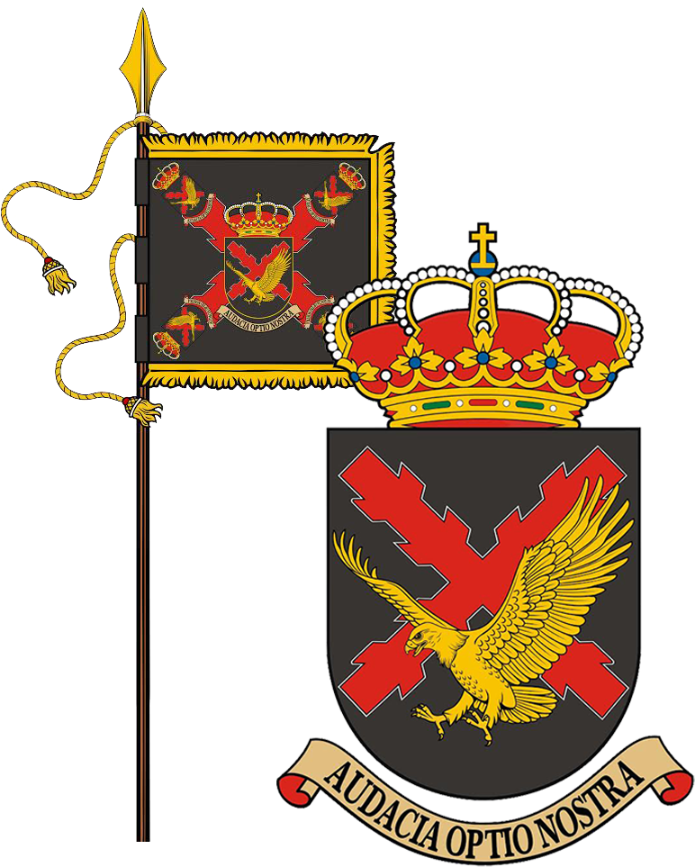 Sable, A Saltire Gules And Overall A Goshawk Or - Spain (800x1000)